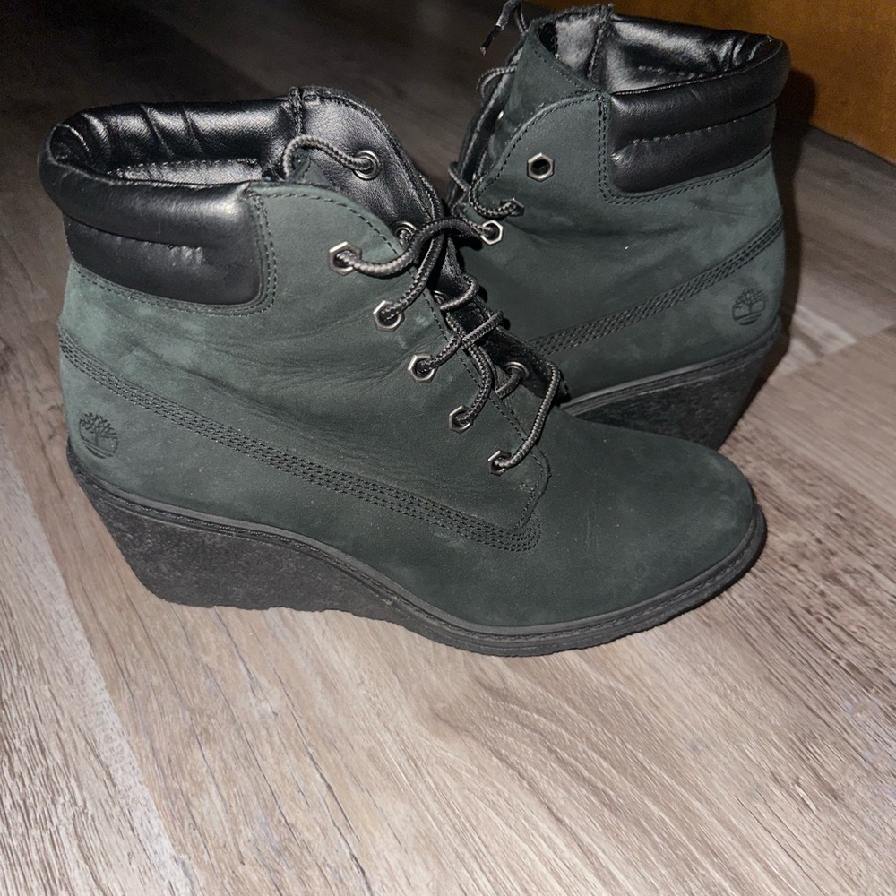 Timberland Women's Dark Green Wedge Boots